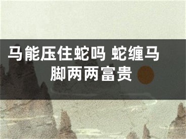 马能压住蛇吗 蛇缠马脚两两富贵