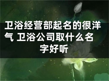 卫浴经营部起名的很洋气 卫浴公司取什么名字好听