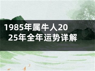 1985年属牛人2025年全年运势详解