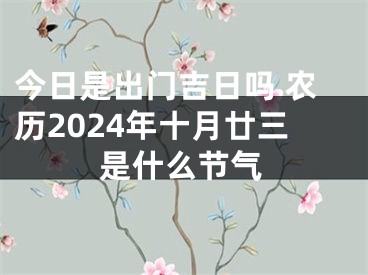 今日是出门吉日吗 农历2024年十月廿三是什么节气