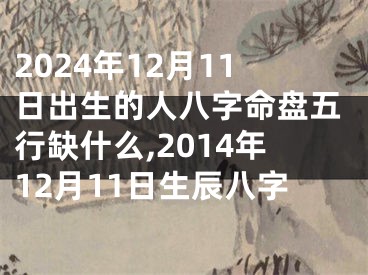 2024年12月11日出生的人八字命盘五行缺什么,2014年12月11日生辰八字