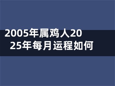 2005年属鸡人2025年每月运程如何