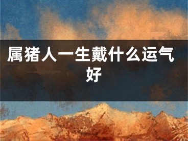 属猪人一生戴什么运气好