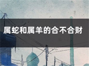 属蛇和属羊的合不合财