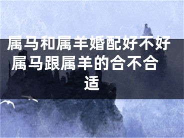属马和属羊婚配好不好 属马跟属羊的合不合适