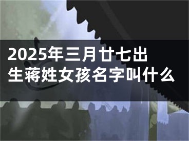 2025年三月廿七出生蒋姓女孩名字叫什么