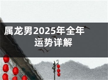 属龙男2025年全年运势详解