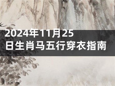 2024年11月25日生肖马五行穿衣指南