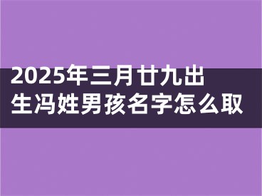 2025年三月廿九出生冯姓男孩名字怎么取