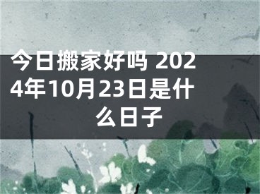 今日搬家好吗 2024年10月23日是什么日子