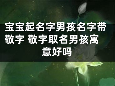 宝宝起名字男孩名字带敬字 敬字取名男孩寓意好吗