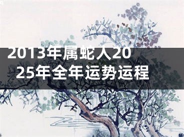 2013年属蛇人2025年全年运势运程