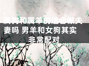 属狗和属羊的适合做夫妻吗 男羊和女狗其实非常配对