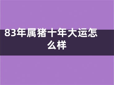83年属猪十年大运怎么样