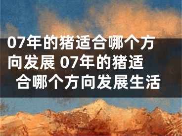 07年的猪适合哪个方向发展 07年的猪适合哪个方向发展生活