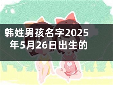 韩姓男孩名字2025年5月26日出生的