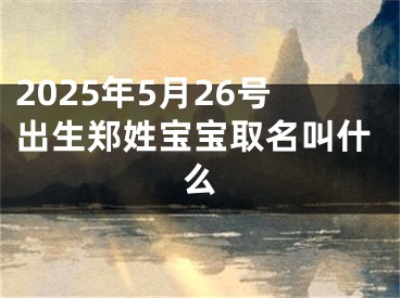 2025年5月26号出生郑姓宝宝取名叫什么