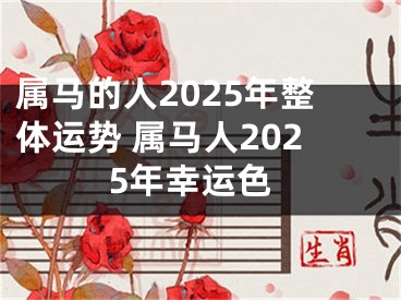 属马的人2025年整体运势 属马人2025年幸运色