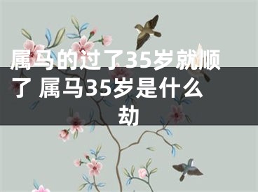 属马的过了35岁就顺了 属马35岁是什么劫