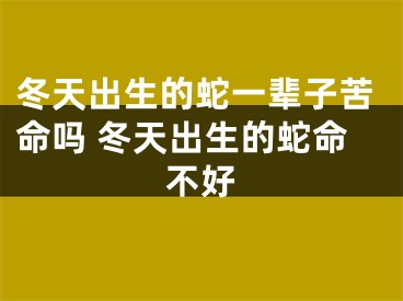 冬天出生的蛇一辈子苦命吗 冬天出生的蛇命不好