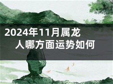 2024年11月属龙人哪方面运势如何