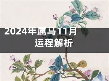 2024年属马11月运程解析