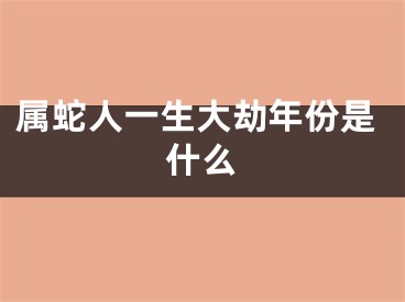 属蛇人一生大劫年份是什么