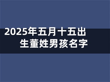 2025年五月十五出生董姓男孩名字