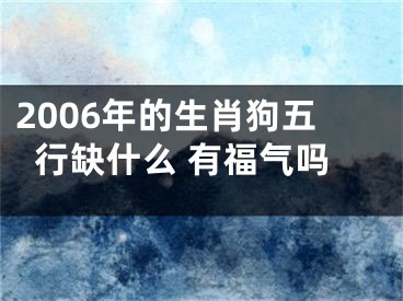 2006年的生肖狗五行缺什么 有福气吗