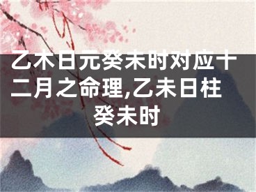 乙木日元癸未时对应十二月之命理,乙未日柱癸未时