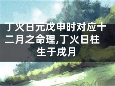 丁火日元戊申时对应十二月之命理,丁火日柱生于戌月