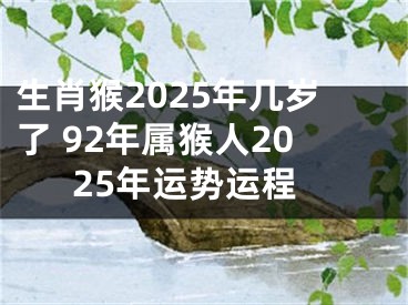 生肖猴2025年几岁了 92年属猴人2025年运势运程