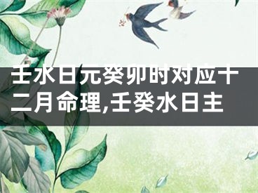 壬水日元癸卯时对应十二月命理,壬癸水日主