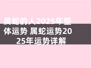 属蛇的人2025年整体运势 属蛇运势2025年运势详解