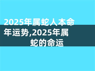 2025年属蛇人本命年运势,2025年属蛇的命运