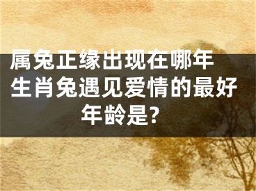 属兔正缘出现在哪年 生肖兔遇见爱情的最好年龄是?