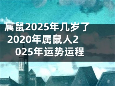 属鼠2025年几岁了 2020年属鼠人2025年运势运程