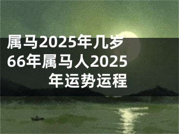 属马2025年几岁 66年属马人2025年运势运程