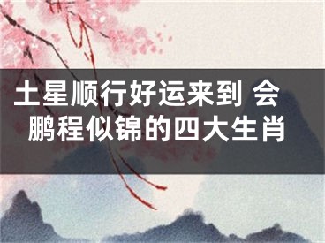 土星顺行好运来到 会鹏程似锦的四大生肖