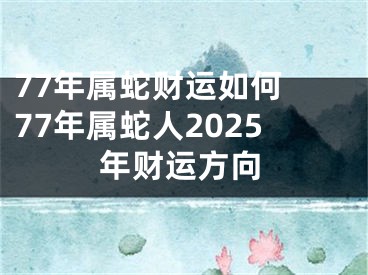 77年属蛇财运如何 77年属蛇人2025年财运方向