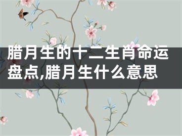 腊月生的十二生肖命运盘点,腊月生什么意思