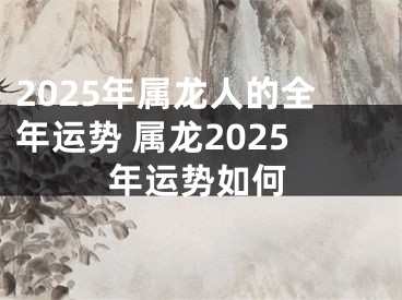 2025年属龙人的全年运势 属龙2025年运势如何