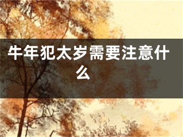牛年犯太岁需要注意什么 