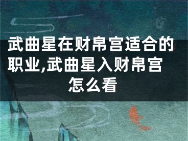 武曲星在财帛宫适合的职业,武曲星入财帛宫怎么看