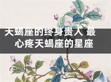 天蝎座的终身贵人 最心疼天蝎座的星座