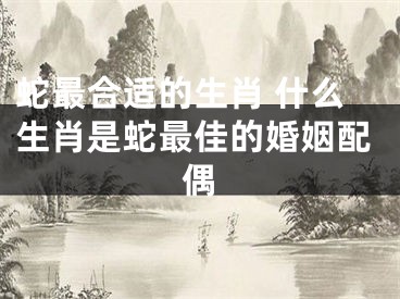蛇最合适的生肖 什么生肖是蛇最佳的婚姻配偶