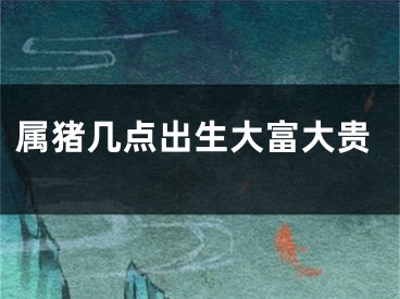 属猪几点出生大富大贵