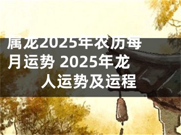 属龙2025年农历每月运势 2025年龙人运势及运程