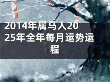 2014年属马人2025年全年每月运势运程