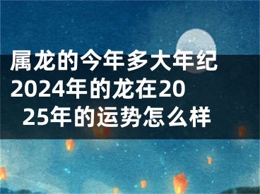 属龙的今年多大年纪 2024年的龙在2025年的运势怎么样